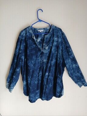 Pure Jill Blue Tie Dye Size 4X Top